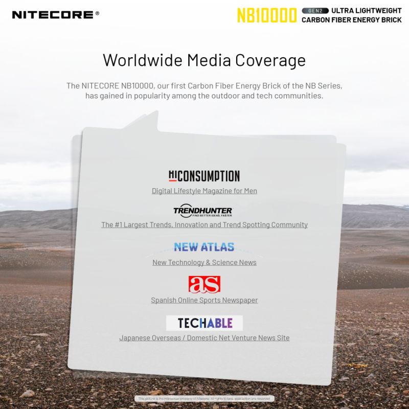 Nitecore NB10000 Gen II ultraflache Powerbank 10000mAh QC Schnellladefunktion USB-C Dual-Ausgänge leicht