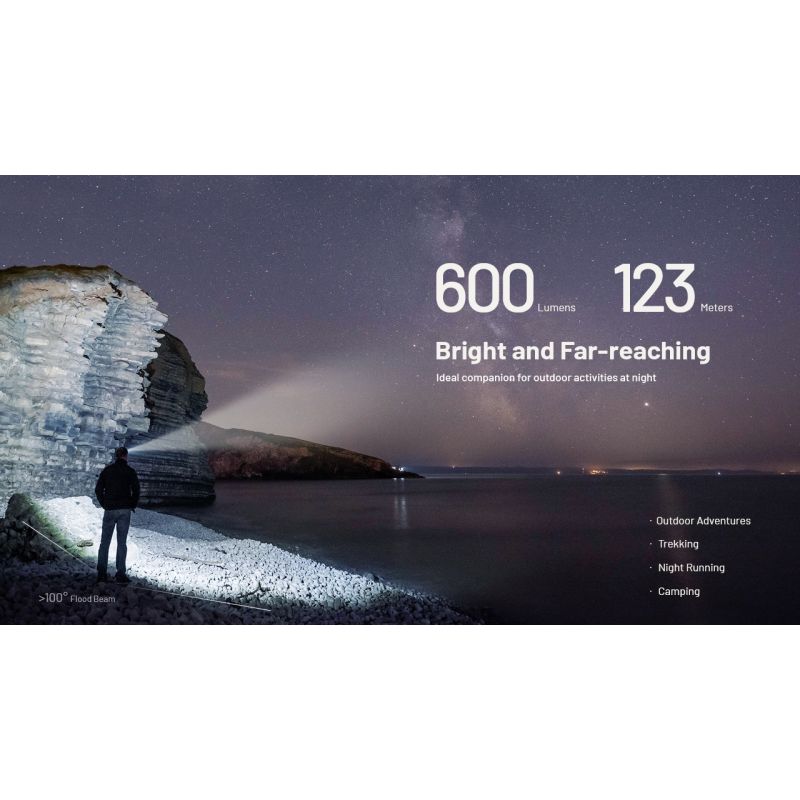 NITECORE NU27 LED Stirnlampe 600 Lumen wiederaufladbar mit MCT-Technologie ideal für Trailrunning und Outdoor