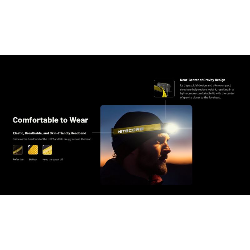 NITECORE NU27 LED Stirnlampe 600 Lumen wiederaufladbar mit MCT-Technologie ideal für Trailrunning und Outdoor