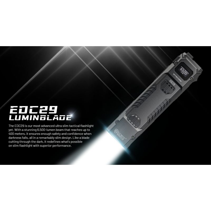 NITECORE EDC29 Hochleistungs-Taschenlampe 6500 Lumen USB-C EDC-Taschenlampe mit Langstrecken-Sichtbarkeit