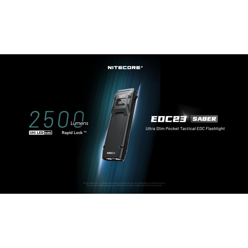 NITECORE EDC23 USB-C wiederaufladbare 2500 Lumen Taschenlampe kompakte Outdoor-Taschenlampe mit UHi LED