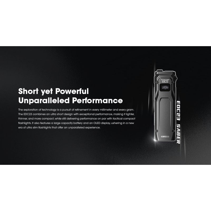 NITECORE EDC23 USB-C wiederaufladbare 2500 Lumen Taschenlampe kompakte Outdoor-Taschenlampe mit UHi LED