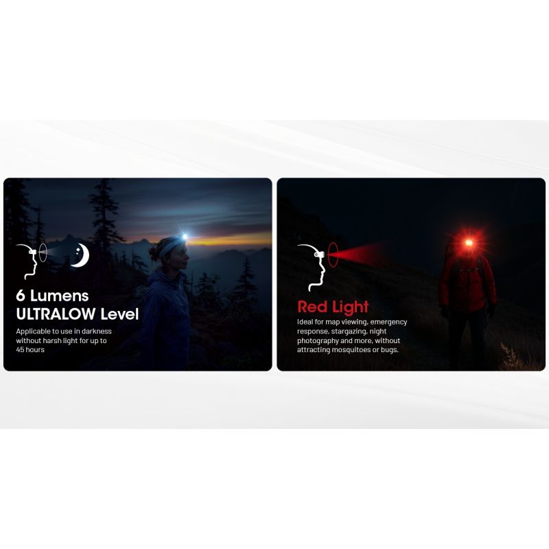 NITECORE NU25 MCT UL verbesserte Stirnlampe 400 Lumen USB-C wiederaufladbar leichte Stirnlampe für Outdoor-Abenteuer