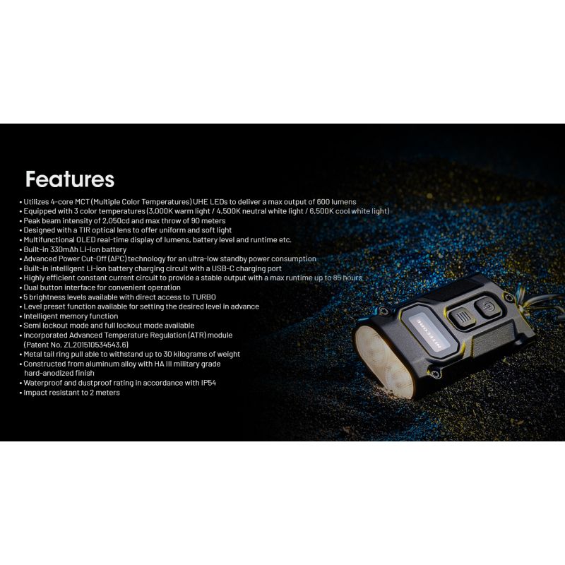Entdecken Sie die NITECORE TINI3 600 Lumen Schlüsselanhängerlicht kompakte wiederaufladbare Mini EDC Taschenlampe