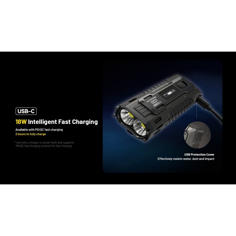NITECORE EDC37 8000 Lumen USB-C Taschenlampe | Outdoor & Urban EDC | UHi 20 MAX LED