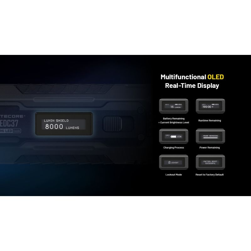 NITECORE EDC37 8000 Lumen USB-C Taschenlampe | Outdoor & Urban EDC | UHi 20 MAX LED