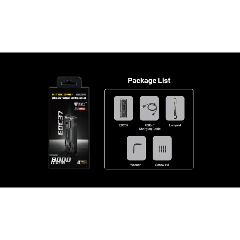 NITECORE EDC37 8000 Lumen USB-C Taschenlampe | Outdoor & Urban EDC | UHi 20 MAX LED