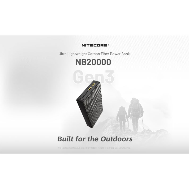 Nitecore NB20000 Gen3 Power Bank 20000mAh Dual USB-C Ports Schnellladung Kompaktes Design Reisebegleiter