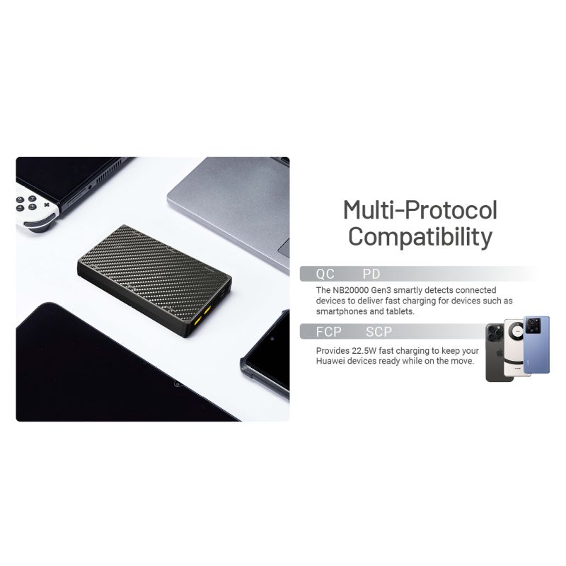 Nitecore NB20000 Gen3 Power Bank 20000mAh Dual USB-C Ports Schnellladung Kompaktes Design Reisebegleiter