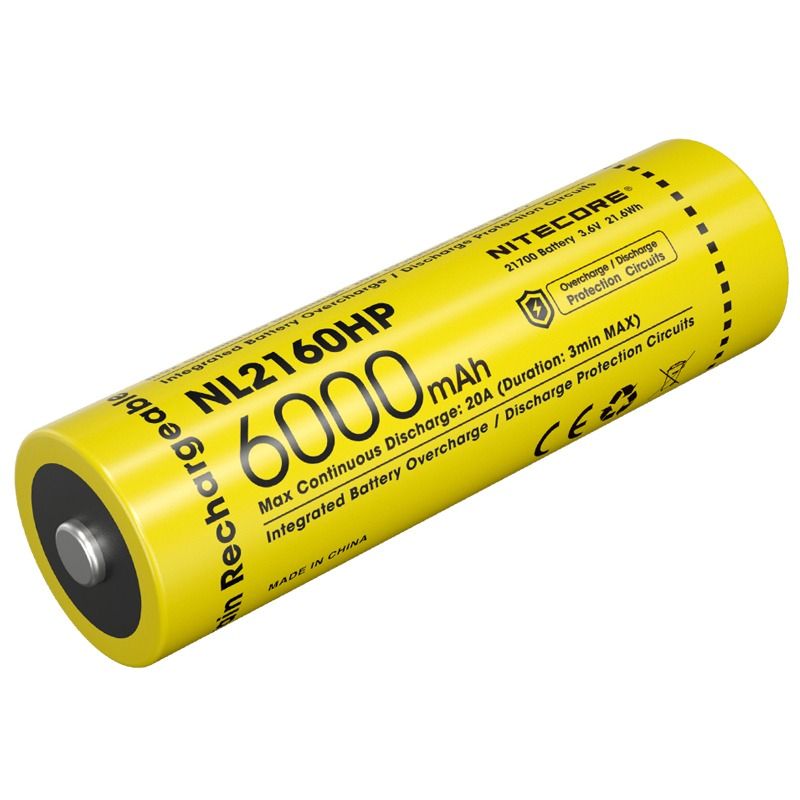 NITECORE NL2160HP 21700 Li-Ion Batterie kompakt leicht 6000mAh hohe Kapazität USB-C für Technikzubehör Camping