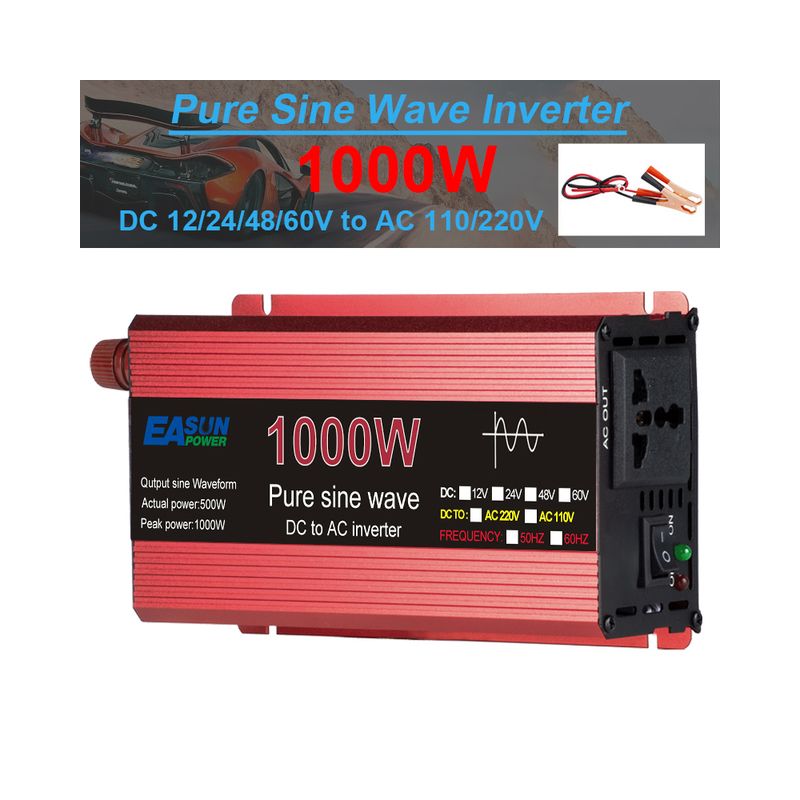 Pure Sine Wave Inverter 3000W Gleispannung 12V 24V Solar Inverter leicht Aluminium Gehäuse für Outdoor Abenteuer