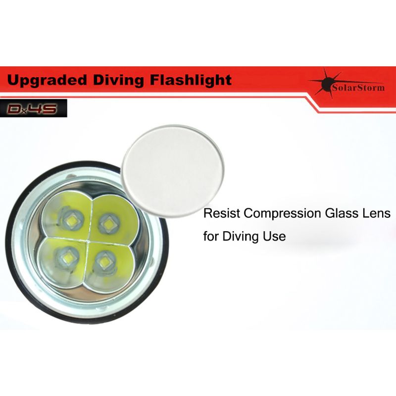 Solarstorm DX4S 4XU2 3200-Lumen LED Tauchlampe IPX8 wasserdichte Lampe für Unterwasser-Abenteuer und Korallenriff-Tauchen