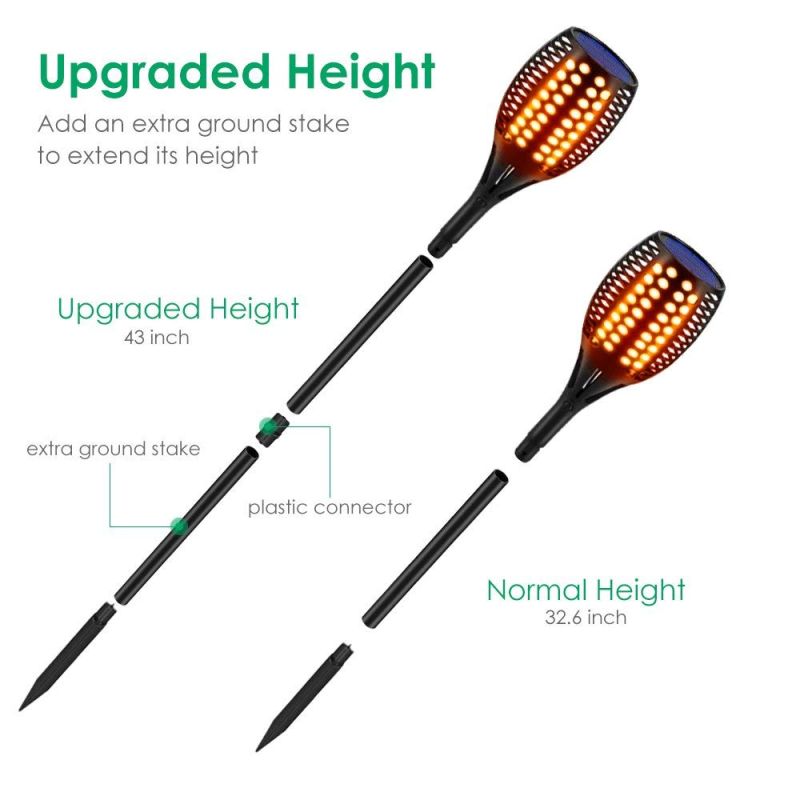 Aufgerüstete Solarlichter wasserdichte Fackeln mit flackernde Flammenlichter für magische Außenatmosphäre