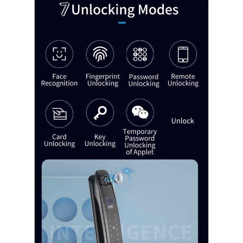 3D-Gesichts-Smart-Türschloss mit Gesichtserkennung intelligenter Fingerabdruck Passwort-Biometrie für Sicherheit