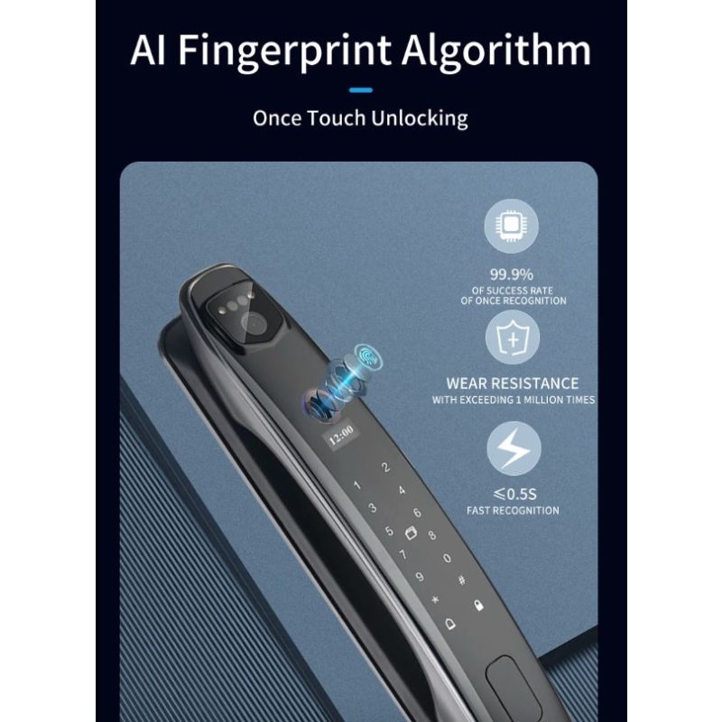 3D-Gesichts-Smart-Türschloss mit Gesichtserkennung intelligenter Fingerabdruck Passwort-Biometrie für Sicherheit