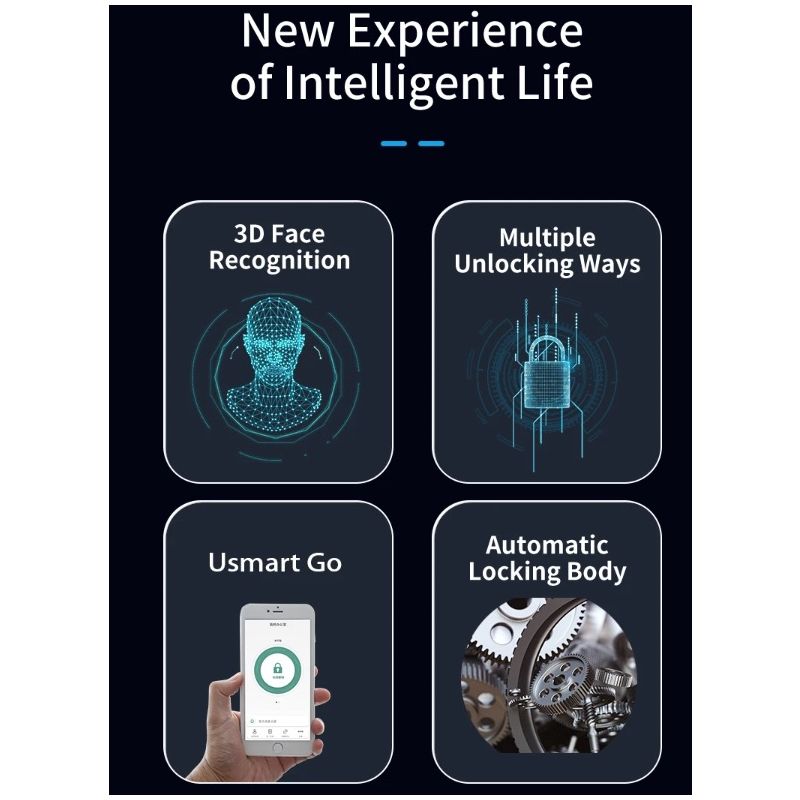 3D-Gesichts-Smart-Türschloss mit Gesichtserkennung intelligenter Fingerabdruck Passwort-Biometrie für Sicherheit