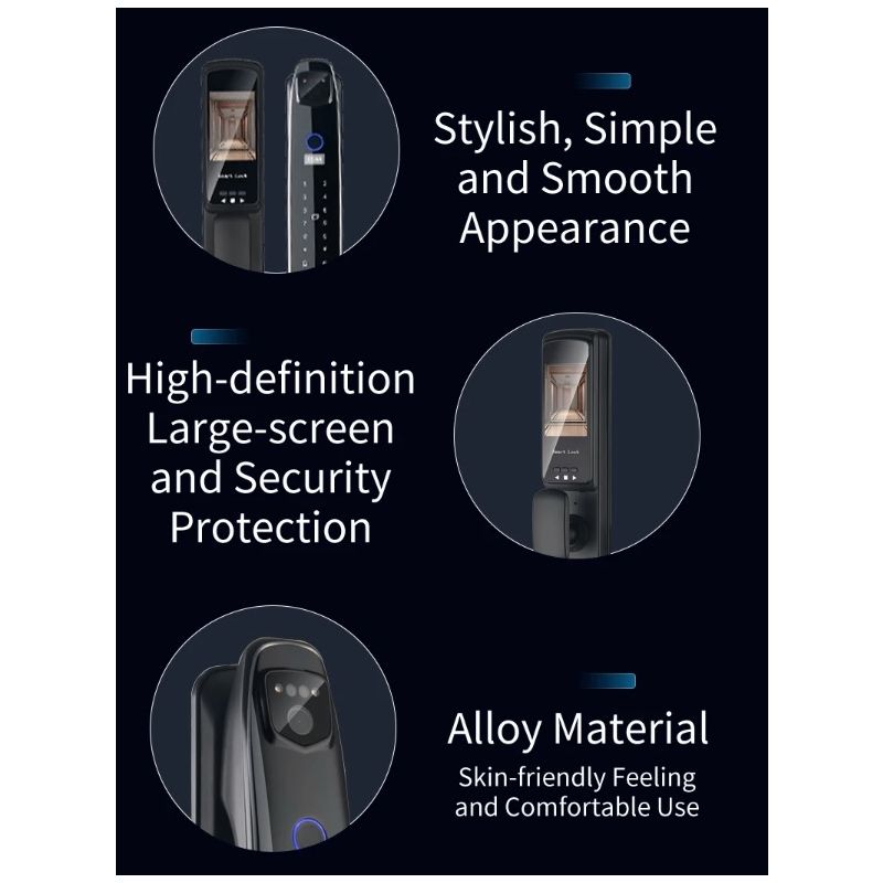 3D-Gesichts-Smart-Türschloss mit Gesichtserkennung intelligenter Fingerabdruck Passwort-Biometrie für Sicherheit