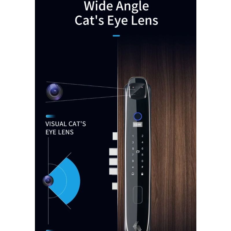 3D-Gesichts-Smart-Türschloss mit Gesichtserkennung intelligenter Fingerabdruck Passwort-Biometrie für Sicherheit