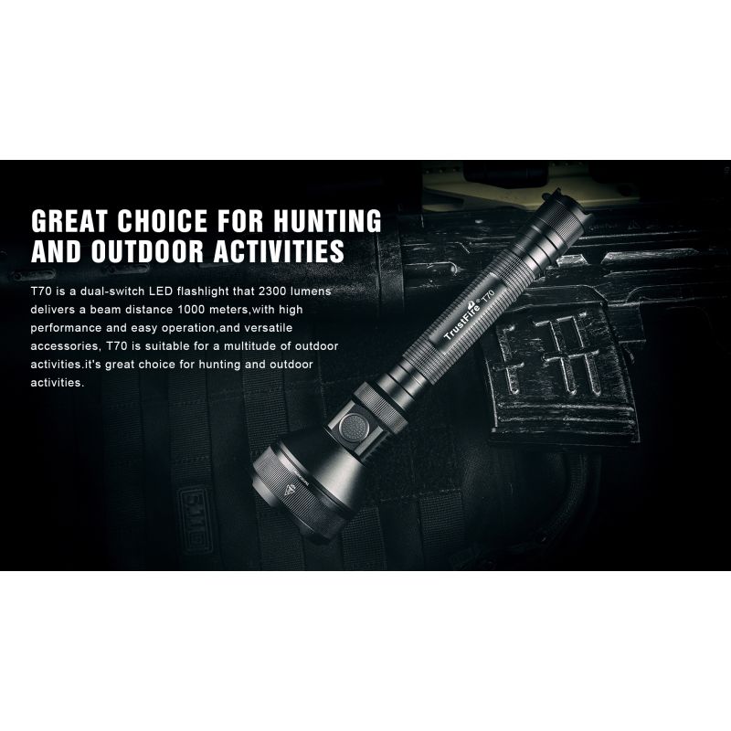TrustFire T70 Kit LED-Taschenlampe XHP35 HI 2300 Lumen Wiederaufladbar für Camping und Outdoor-Abenteuer