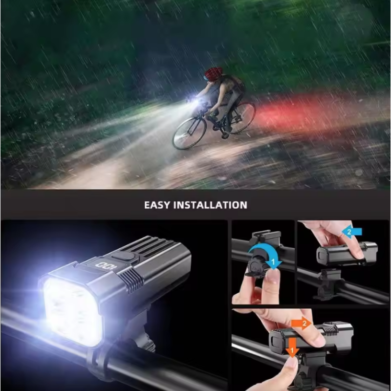Deine helle LED Fahrradlampe: USB-C wiederaufladbar 1200 Lumen Frontlicht Fahrrad für MTB, einfache Montage