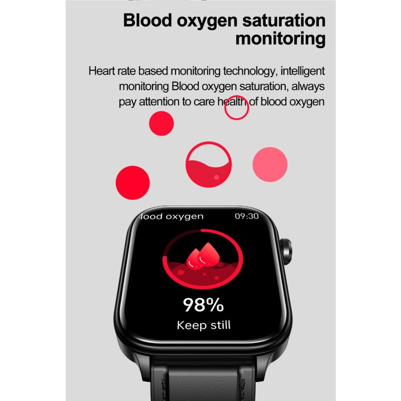 ET570 Smartwatch: Blutzucker- & EKG-Gesundheitsuhr. Herzfrequenz, Blutdruck, Fitness-Tracker, IP68 iOS/Android