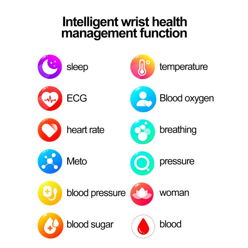 ET570 Smartwatch: Blutzucker- & EKG-Gesundheitsuhr. Herzfrequenz, Blutdruck, Fitness-Tracker, IP68 iOS/Android