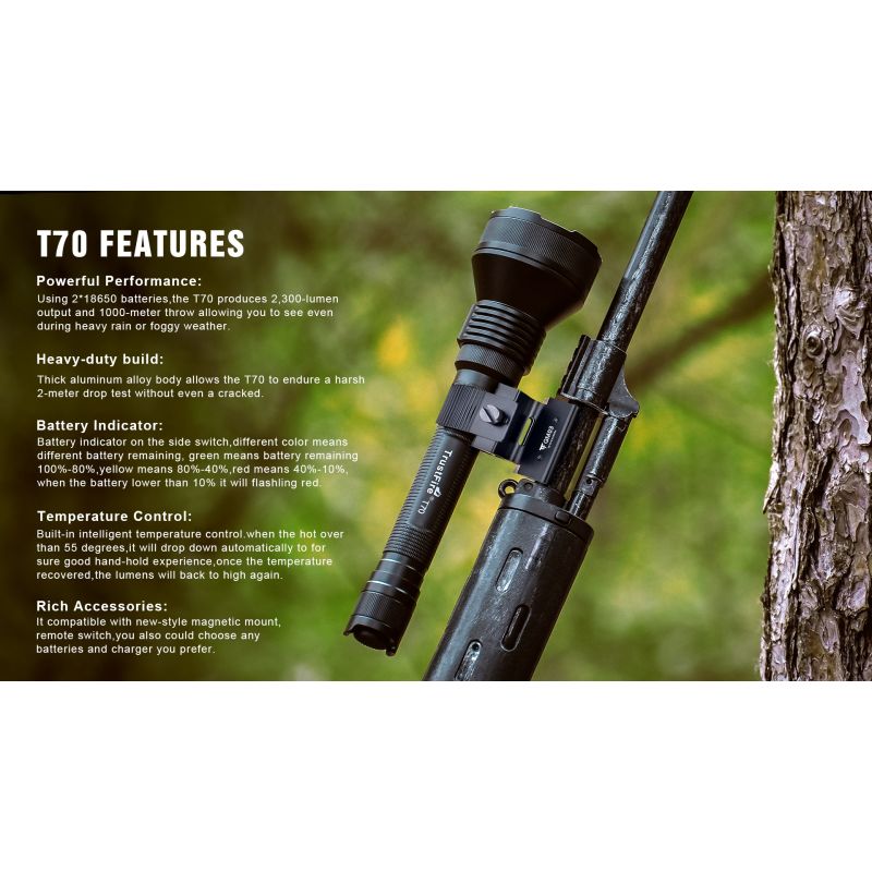 TrustFire T70 Kit LED-Taschenlampe XHP35 HI 2300 Lumen Wiederaufladbar für Camping und Outdoor-Abenteuer
