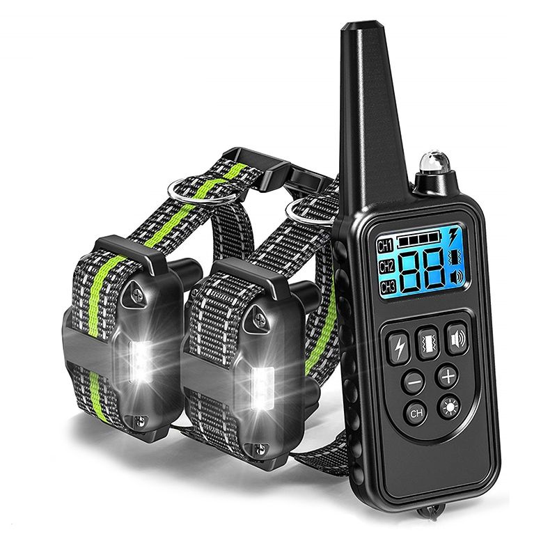 Entdecken Sie den 800m Elektrischen Hundetrainingskragen wasserdicht mit einstellbaren Schockleveln für effektives Training