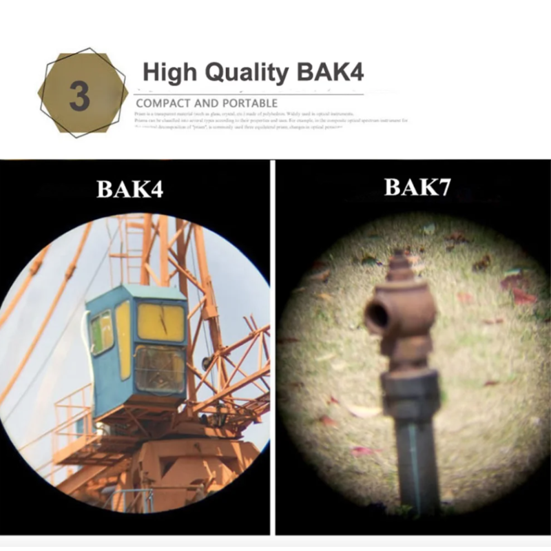 60x60 BAK4 Fernglas mit 10-facher Vergrößerung wasserdichtes Outdoor Fernglas mit vollständig mehrfachbeschichteten Linsen