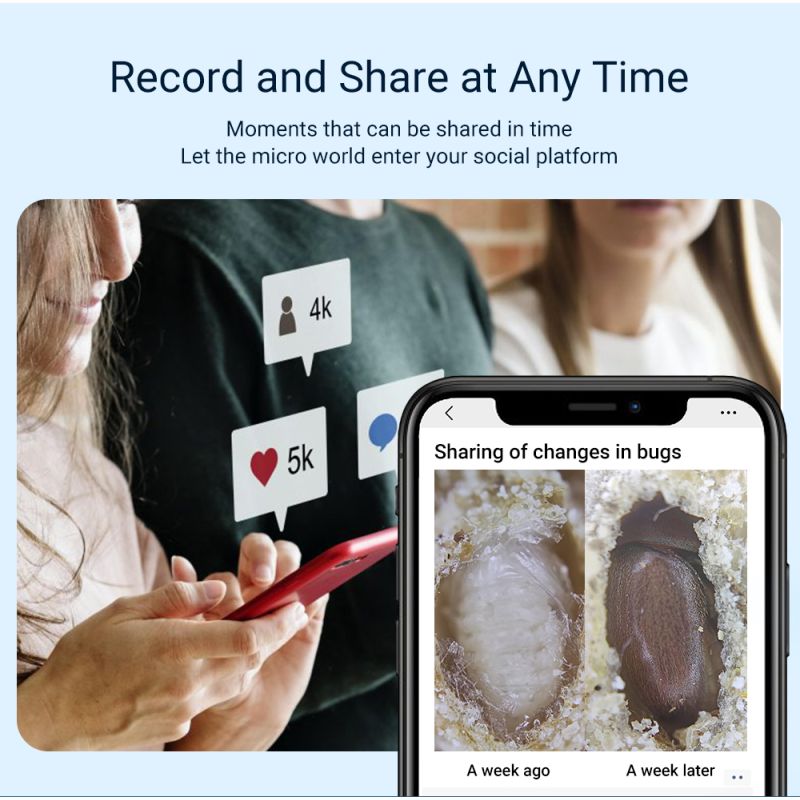APEXEL Mikroskopobjektiv 200-fache Vergrößerung CPL LED für iPhone Samsung Smartphones hochauflösende Bilder