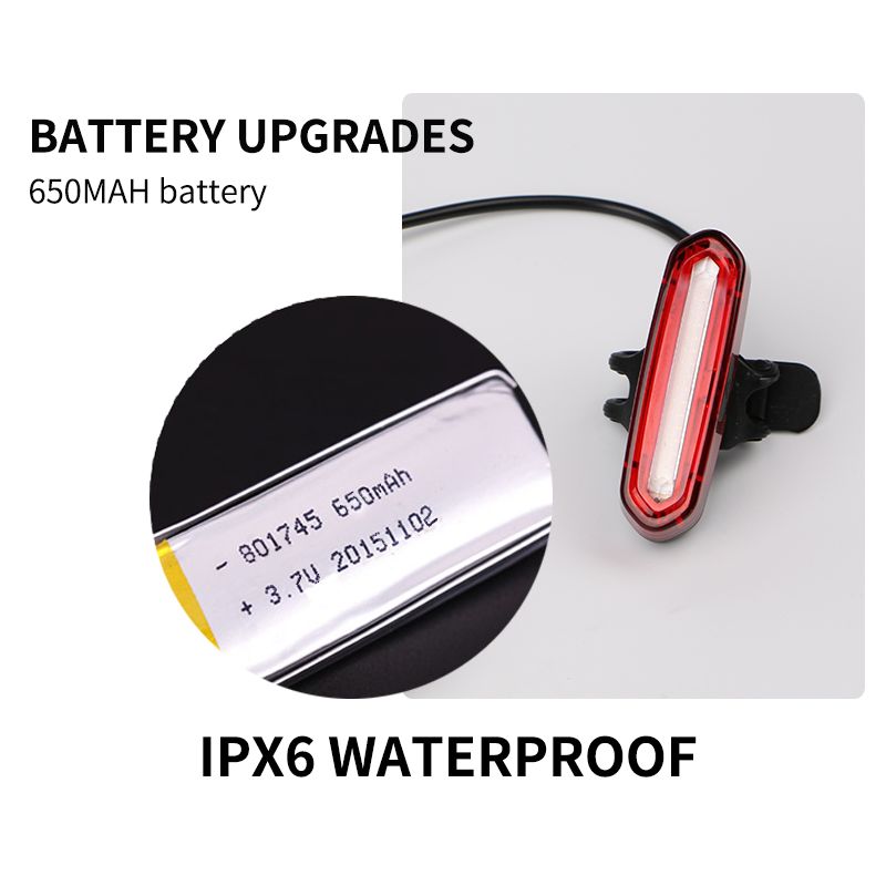 USB-wiederaufladbares Fahrradrücklicht LED-Fahrradrücklicht mit COB-Lampentechnologie langlebige Batterie