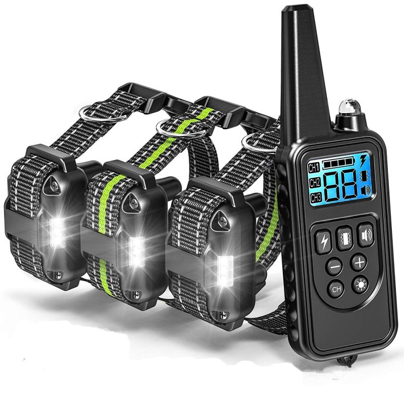 Entdecken Sie den 800m Elektrischen Hundetrainingskragen wasserdicht mit einstellbaren Schockleveln für effektives Training