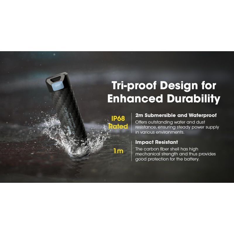 Nitecore Carbon Battery 6K Powerbank USB-C 6000mAh - Leicht, wasserdicht, Outdoor & Camping