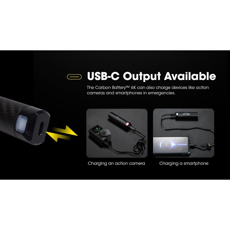 Nitecore Carbon Battery 6K Powerbank USB-C 6000mAh - Leicht, wasserdicht, Outdoor & Camping