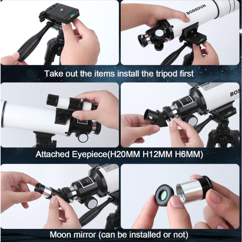 Bossdun Teleskop für Kinder 333X Vergrößerung für spannende Mondbeobachtung und Sterne beobachten langlebig