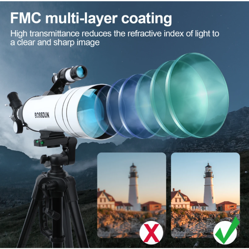 Bossdun Teleskop für Kinder 333X Vergrößerung für spannende Mondbeobachtung und Sterne beobachten langlebig