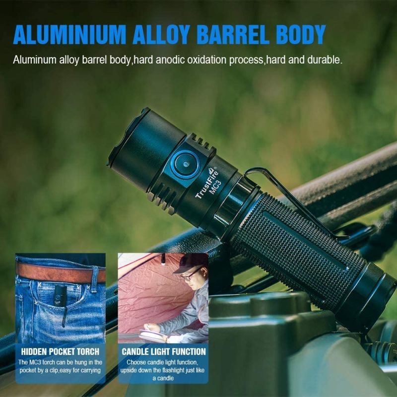 TrustFire MC3 XHP50 LED-Taschenlampe 2500 Lumen kompakt IP68 wasserdicht 21700 wiederaufladbar Abenteuer-Ausrüstung