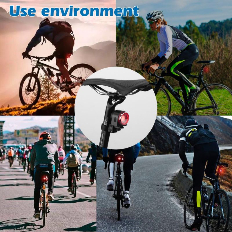 ANTUSI A8 Rennrad Diebstahlwarnschloss integrierter Alarm Sichtbarkeit Fahrradsicherheit LED-Rücklicht 700mAh