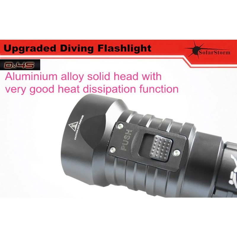 Solarstorm DX4S 4XU2 3200-Lumen LED Tauchlampe IPX8 wasserdichte Lampe für Unterwasser-Abenteuer und Korallenriff-Tauchen