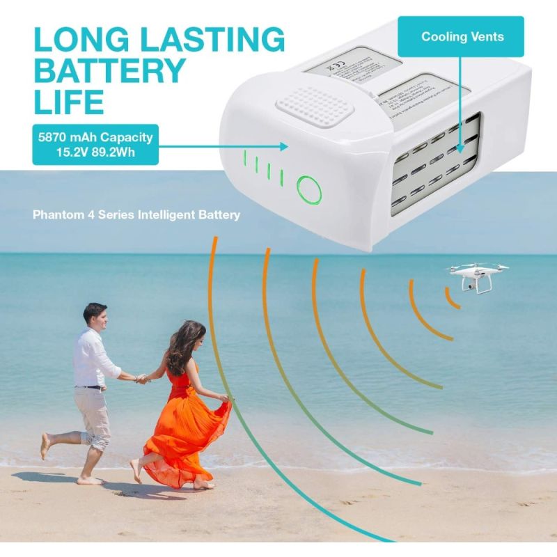 DJI Phantom 4 Akku 15,2 V 5870 mAh Li-Po Hochkapazitäts Drohnenakku für lange Flugzeit und optimierte Leistung