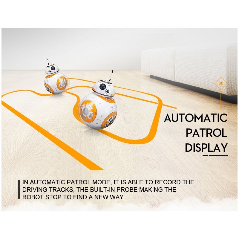 20,5cm interaktiver Fernbedienung Roboter BB-8 Star Wars Spielzeug mit 360° Rotation Geschenkspielzeug für Kinder