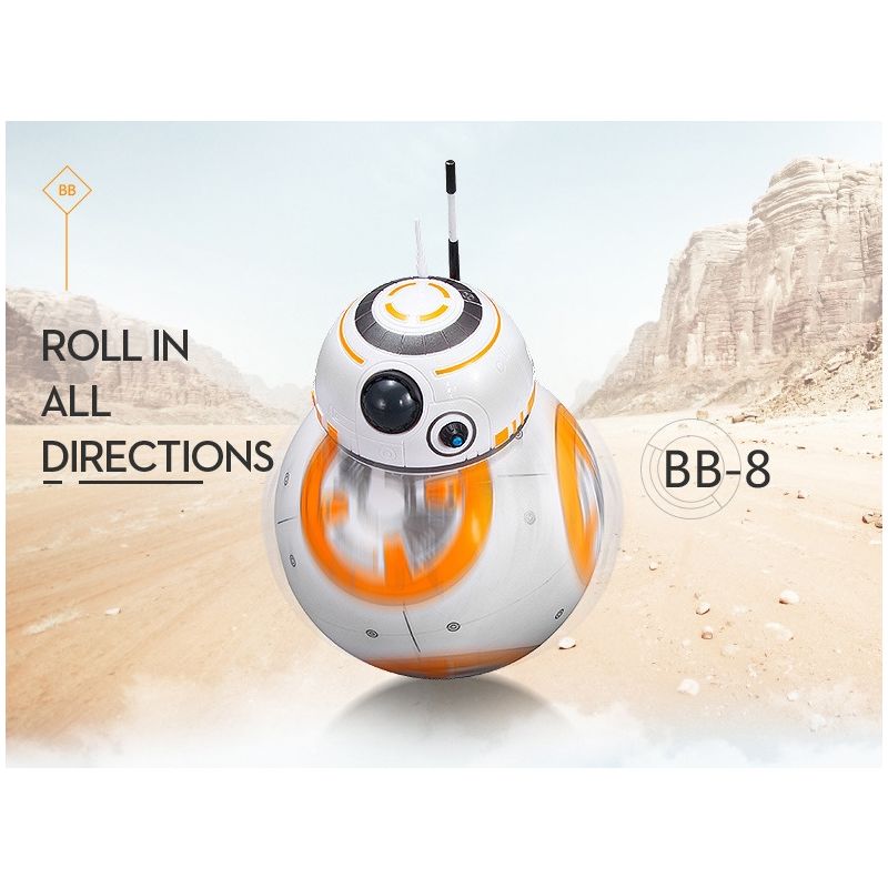 20,5cm interaktiver Fernbedienung Roboter BB-8 Star Wars Spielzeug mit 360° Rotation Geschenkspielzeug für Kinder