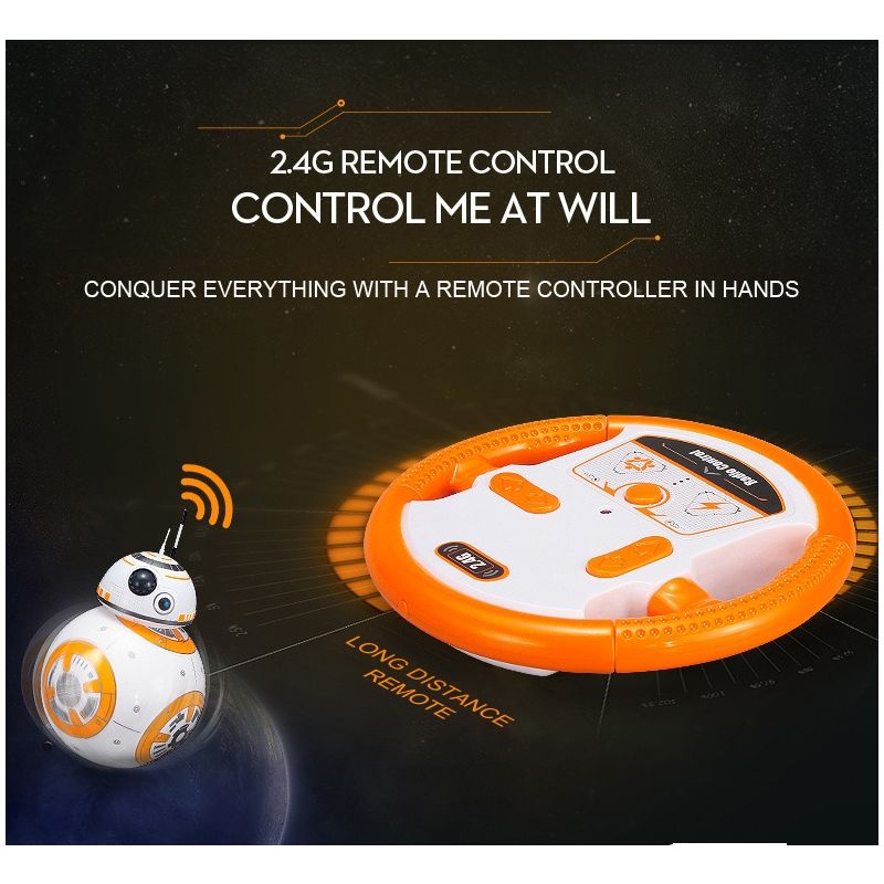 20,5cm interaktiver Fernbedienung Roboter BB-8 Star Wars Spielzeug mit 360° Rotation Geschenkspielzeug für Kinder
