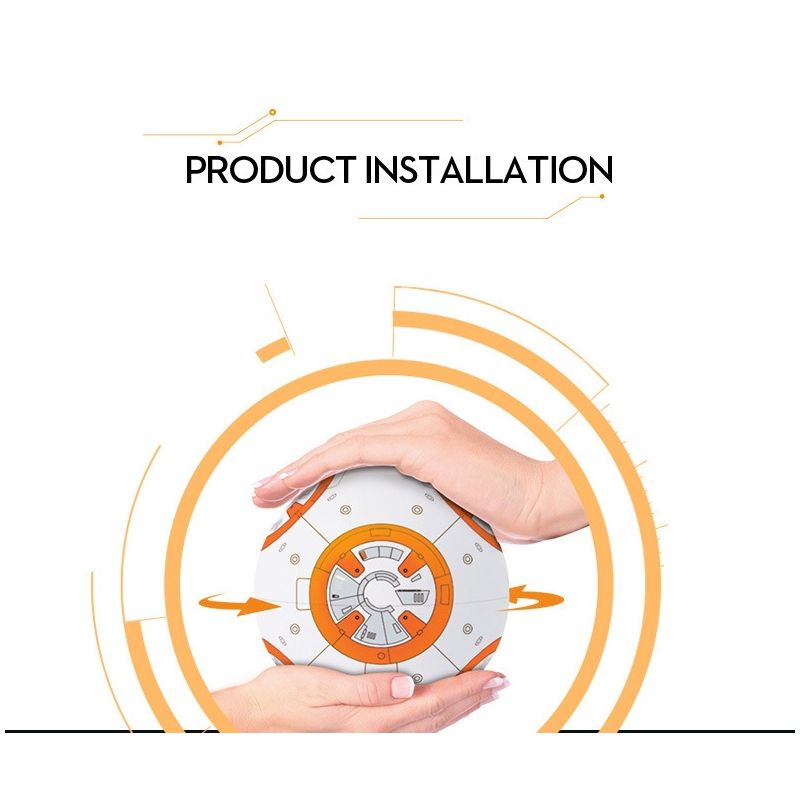 20,5cm interaktiver Fernbedienung Roboter BB-8 Star Wars Spielzeug mit 360° Rotation Geschenkspielzeug für Kinder