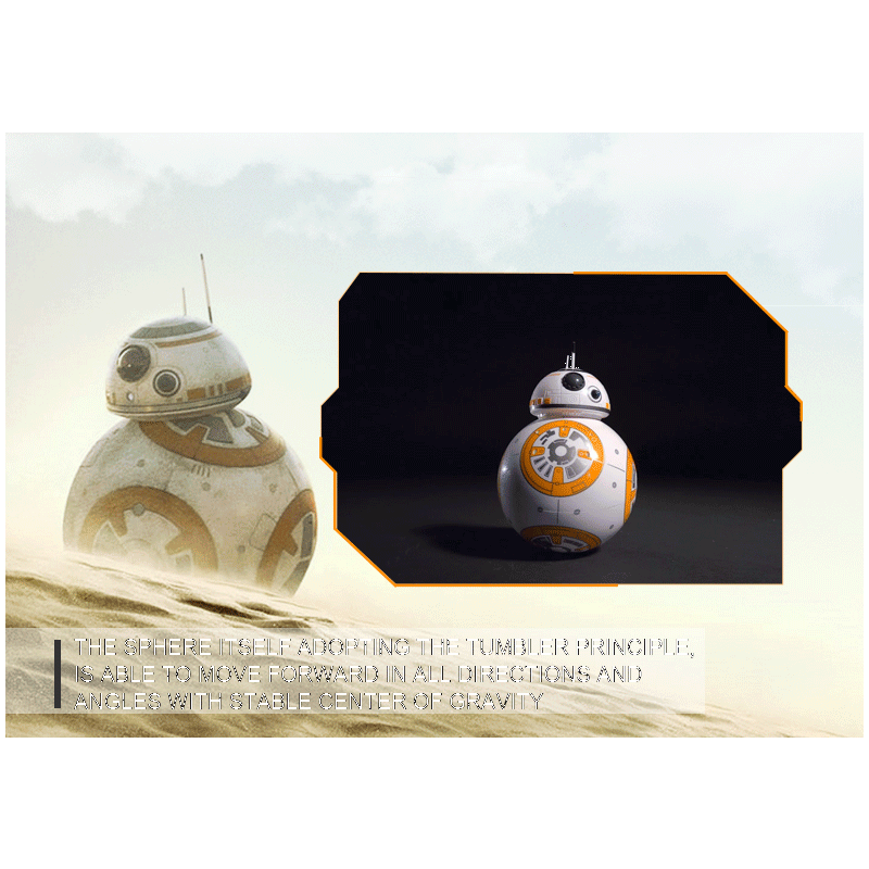 20,5cm interaktiver Fernbedienung Roboter BB-8 Star Wars Spielzeug mit 360° Rotation Geschenkspielzeug für Kinder