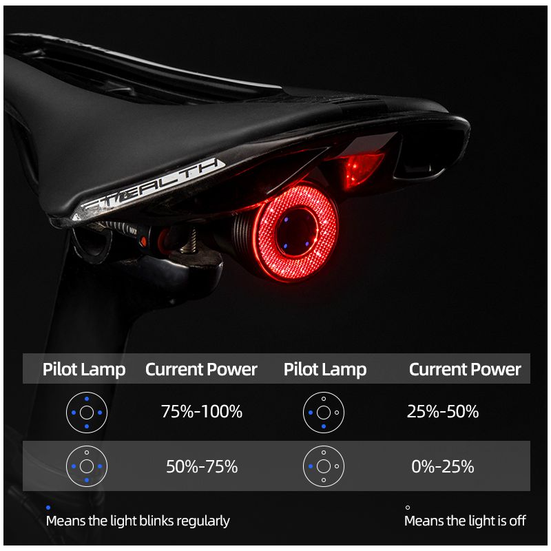ROCKBROS Q5 Fahrrad Smart Light mit Auto Brake Sensing IPx6 Wasserdicht für Fahrradsicherheit und Sichtbarkeit