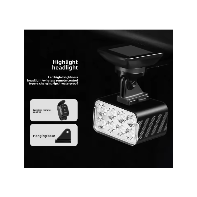 W450 LED Fahrradlicht 1800 Lumen | Kabellose Fernbedienung, Hebefunktion für Sicht & Sicherheit