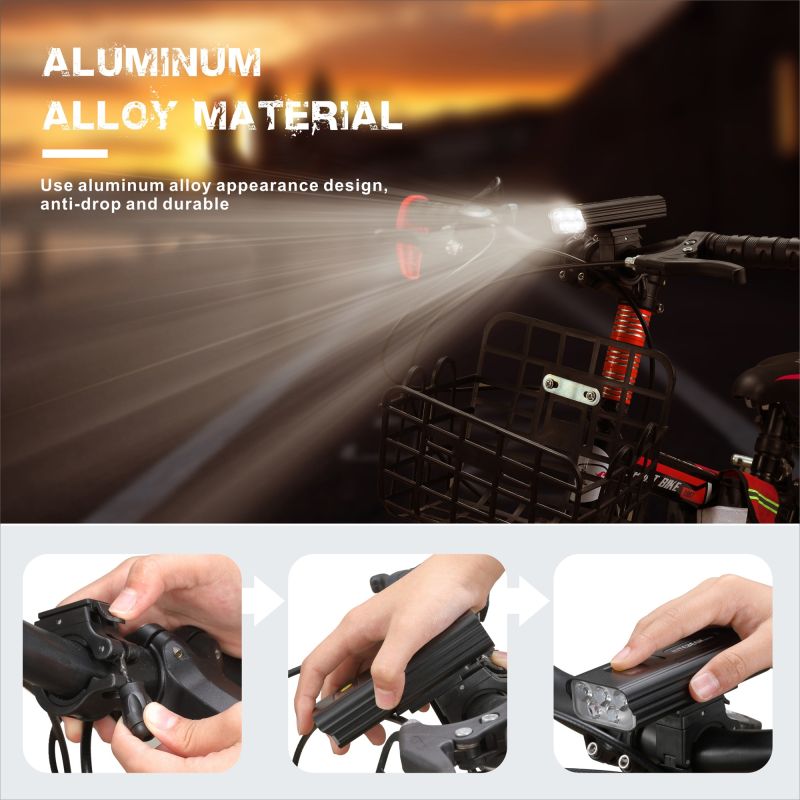 NiteBeam BR05 Fahrradlichter 5 LED 5000 Lumen USB wiederaufladbar für Radfahrsicherheit und Outdoor-Radfahren