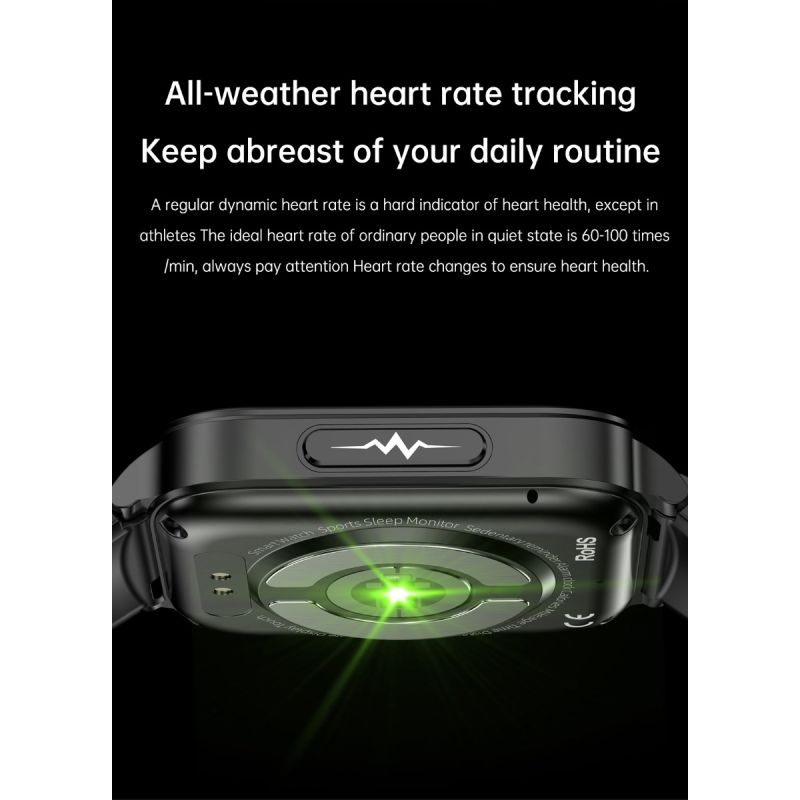 ET540 Smartwatch Fitness Tracker: Blutzucker EKG Bluetooth-Anruf Medizinische KI-Diagnose 1.85