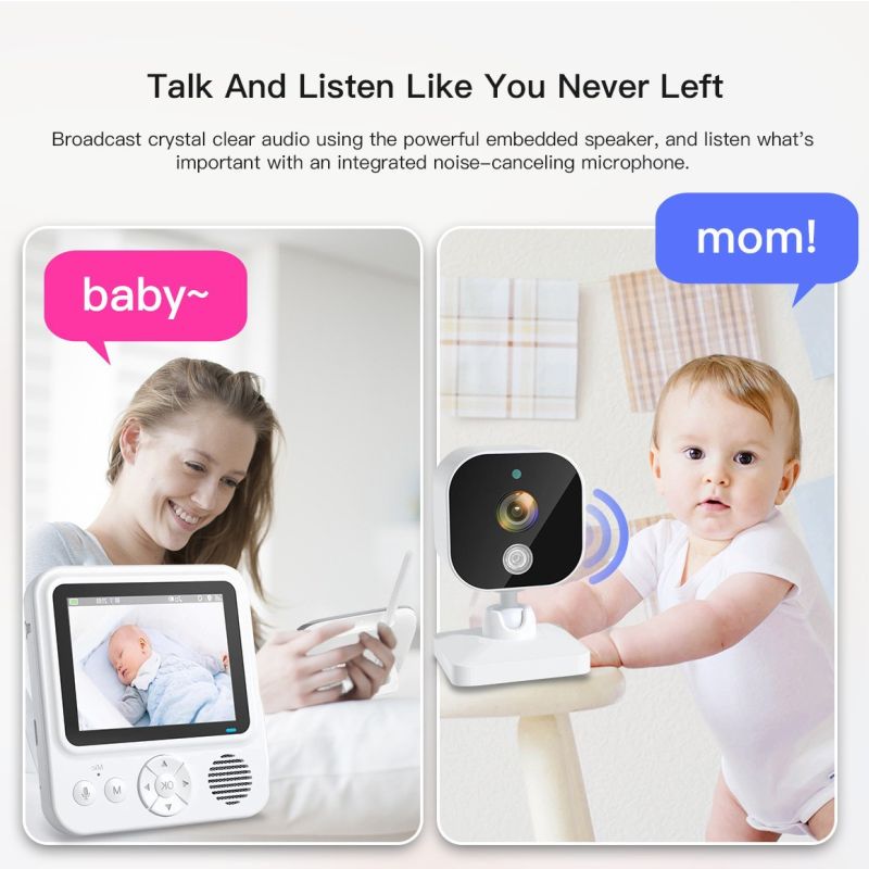 AMB900 Video-Babyphone mit 2,8 Zoll LCD-Display und 720P Auflösung Babykamera für moderne Eltern